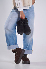 Women's high winter suede anatomical boots, black 4206244 photo №12