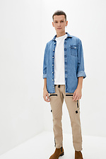 Коттоновые штаны карго бежевого цвета с большими карманами GEN 8000244 фото №2