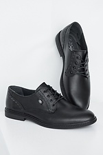 Классические черные туфли из натуральной кожи 8019244 фото №7