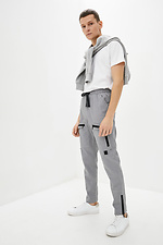 Коттоновые штаны карго серого цвета с большими карманами GEN 8000245 фото №2