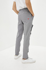 Gray cotton cargo pants with large pockets GEN 8000245 photo №4