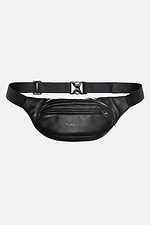 Black glossy leatherette banana belt bag with headphone output Custom Wear 8025245 photo №1