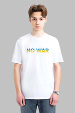Оверсайз футболка белая мужская NO WAR HOT 8035245 фото №1