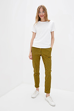 ZOLI mid-rise cotton trousers in yellow and black check Garne 3037246 photo №2
