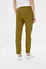 ZOLI bawełniane spodnie ze średnim stanem w żółto-czarną kratkę Garne 3037246 zdjęcie №3