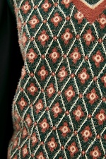 Dzianinowa kamizelka z domieszką wełny z dekoltem w serek w stylu retro  4038246 zdjęcie №4