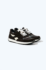 Schokoladenbraune Damen-Sneaker aus einer Kombination von Leder und Wildleder. 4206246 Foto №1