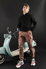 Джинсові штани карго чоловічі коричневого кольору GEN 8000246 фото №2