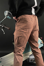Джинсовые брюки карго мужские коричневого цвета GEN 8000246 фото №3