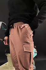 Джинсові штани карго чоловічі коричневого кольору GEN 8000246 фото №4