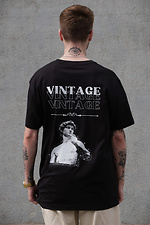 Übergroßes Herren-T-Shirt mit Aufdruck ohne Vintage-Schwarz Without 8049246 Foto №2