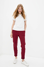 ZOLI mid-rise cotton trousers in red and black check Garne 3037247 photo №2