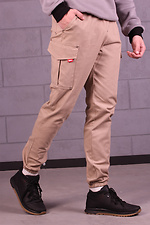 Beżowe spodnie jeansowe męskie bojówki GEN 8000247 zdjęcie №1