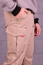 Beżowe spodnie jeansowe męskie bojówki GEN 8000247 zdjęcie №4