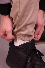 Beżowe spodnie jeansowe męskie bojówki GEN 8000247 zdjęcie №5