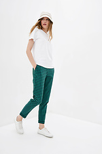 ZOLI mid-rise cotton trousers in green and black check Garne 3037248 photo №2