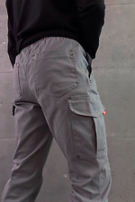 Męskie spodnie cargo z denimu w kolorze szarym GEN 8000248 zdjęcie №3