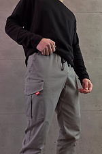 Męskie spodnie cargo z denimu w kolorze szarym GEN 8000248 zdjęcie №4