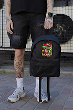 Casual School Backpack for Boys Without Compact With Print Super Mario Black Without 8055248 photo №2