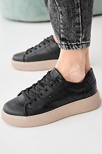 Women's leather sneakers spring-autumn black  2505249 photo №6