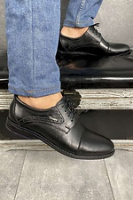 Klassische schwarze Schuhe aus echtem Leder  8019249 Foto №3