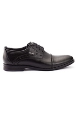 Klassische schwarze Schuhe aus echtem Leder  8019249 Foto №9