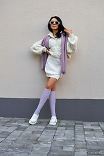 Lavender knee-length merino wool socks. M-SOCKS 2040250 photo №2