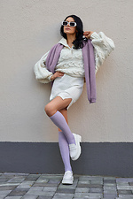 Lavendelfarbene knielange Socken aus Merinowolle. M-SOCKS 2040250 Foto №5