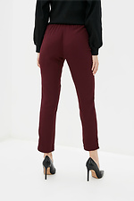 Классические высокие брюки LERA из вискозы бордового цвета с широким поясом Garne 3037250 фото №3