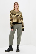 Warm oversized jumper striped vest  4038250 photo №2