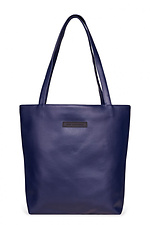 Large blue leatherette shopper bag with long handles GARD 8011250 photo №1