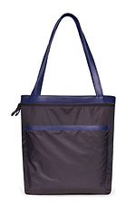Große Shopper-Tasche aus blauem Kunstleder mit langen Henkeln GARD 8011250 Foto №4