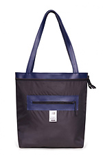 Große Shopper-Tasche aus blauem Kunstleder mit langen Henkeln GARD 8011250 Foto №5
