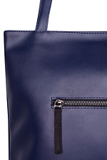 Large blue leatherette shopper bag with long handles GARD 8011250 photo №7