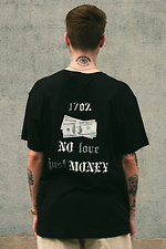 Übergroßes Herren-T-Shirt mit Aufdruck „Without Dollar“ in Schwarz Without 8049250 Foto №2