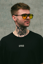 Übergroßes Herren-T-Shirt mit Aufdruck „Without Dollar“ in Schwarz Without 8049250 Foto №5