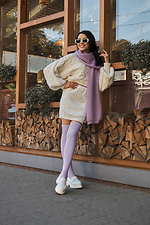 Lavender merino wool stockings over the knees. M-SOCKS 2040251 photo №3