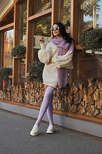 Лавандовые чулки из шерсти мериноса выше колен. M-SOCKS 2040251 фото №5