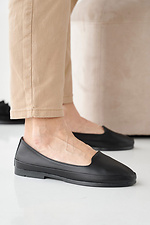 Women's leather loafers spring-autumn black  2505251 photo №4