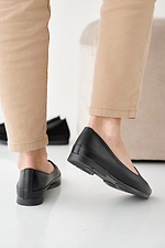 Women's leather loafers spring-autumn black  2505251 photo №5