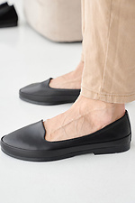 Women's leather loafers spring-autumn black  2505251 photo №7