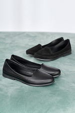 Women's leather loafers spring-autumn black  2505251 photo №8