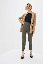 Класичні високі штани LERA з віскози кольору хакі з широким поясом Garne 3037251 фото №2