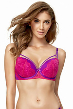 Purple bra with tight lace cups and thin straps Kinga 4024251 photo №1