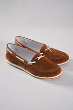 Damenmokassins aus echtem Wildleder, rot  4206251 Foto №2