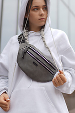 Semicircular bag on a banana belt gray with two pockets Mamakazala 8038251 photo №1