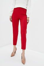 Классические высокие брюки LERA из вискозы красные с широким поясом Garne 3037252 фото №1