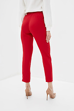 Klasyczne wysokie spodnie LERA z czerwonej wiskozy z szerokim paskiem Garne 3037252 zdjęcie №3