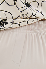 Klasyczne wysokie spodnie LERA w kolorze wiskozy w kolorze beżowym z szerokim paskiem Garne 3037253 zdjęcie №4
