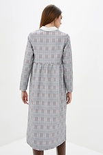 Checkered midi dress with button placket and white collar Garne 3039253 photo №3